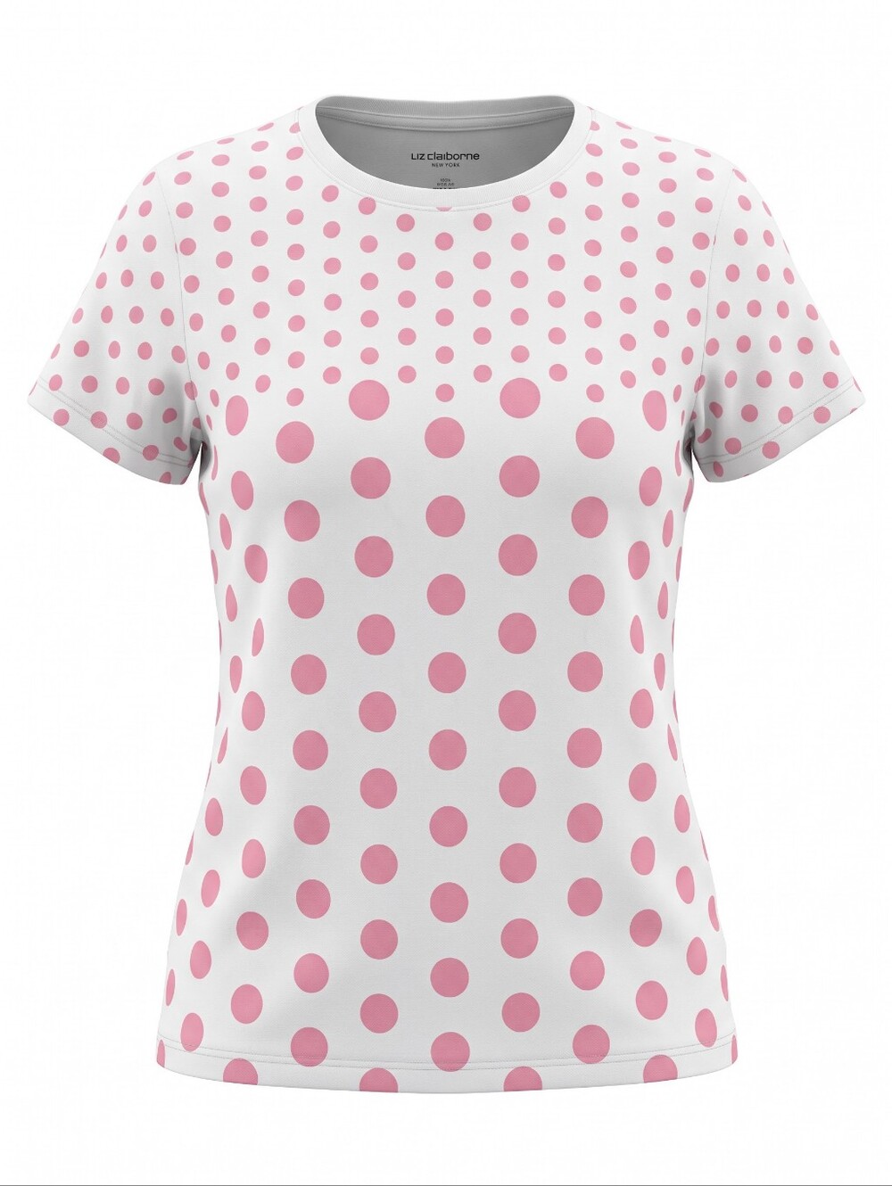 Liz Claiborne White Tee with Pink Polka Dots